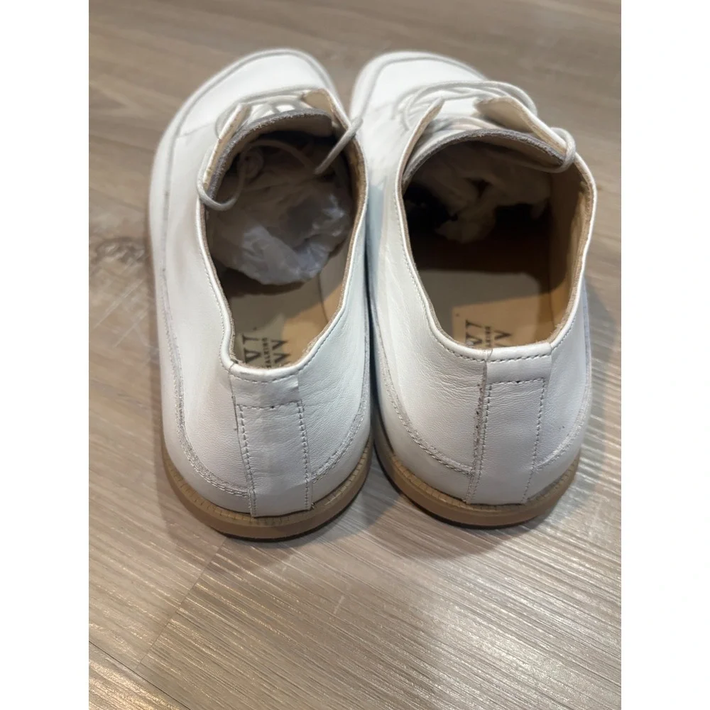 Nebula Walking White Leather Lace Up Oxfords Wide Toe Box Womens 10.5